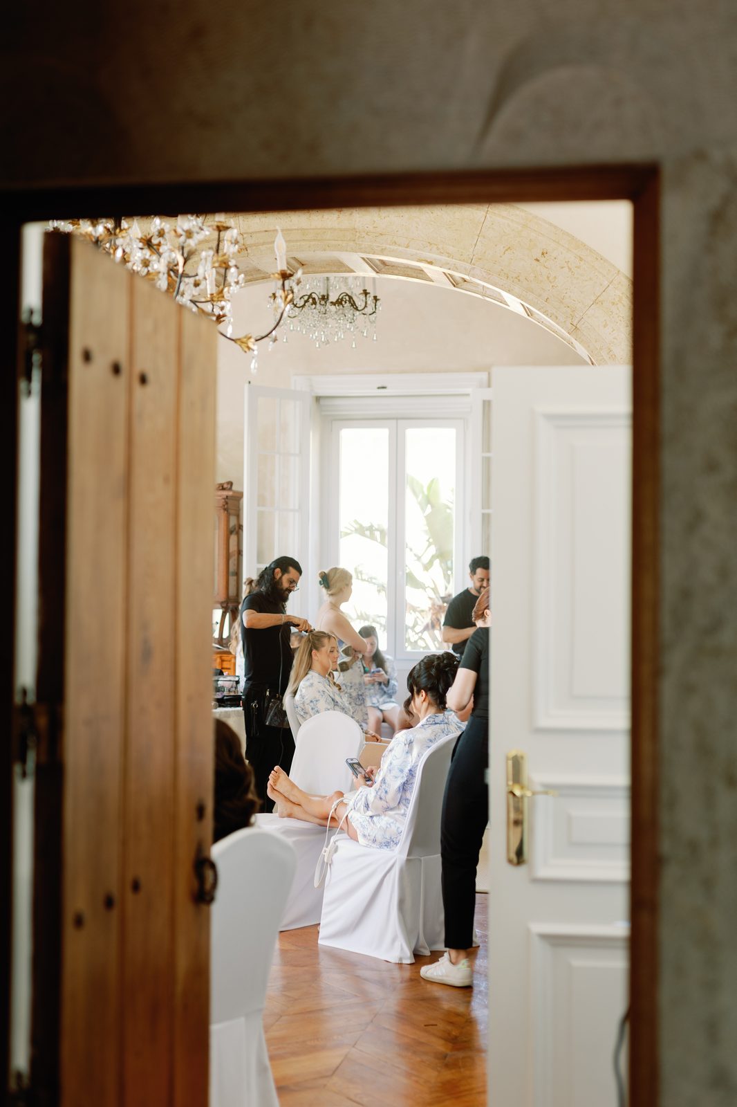 View through the doorway of the getting-ready room