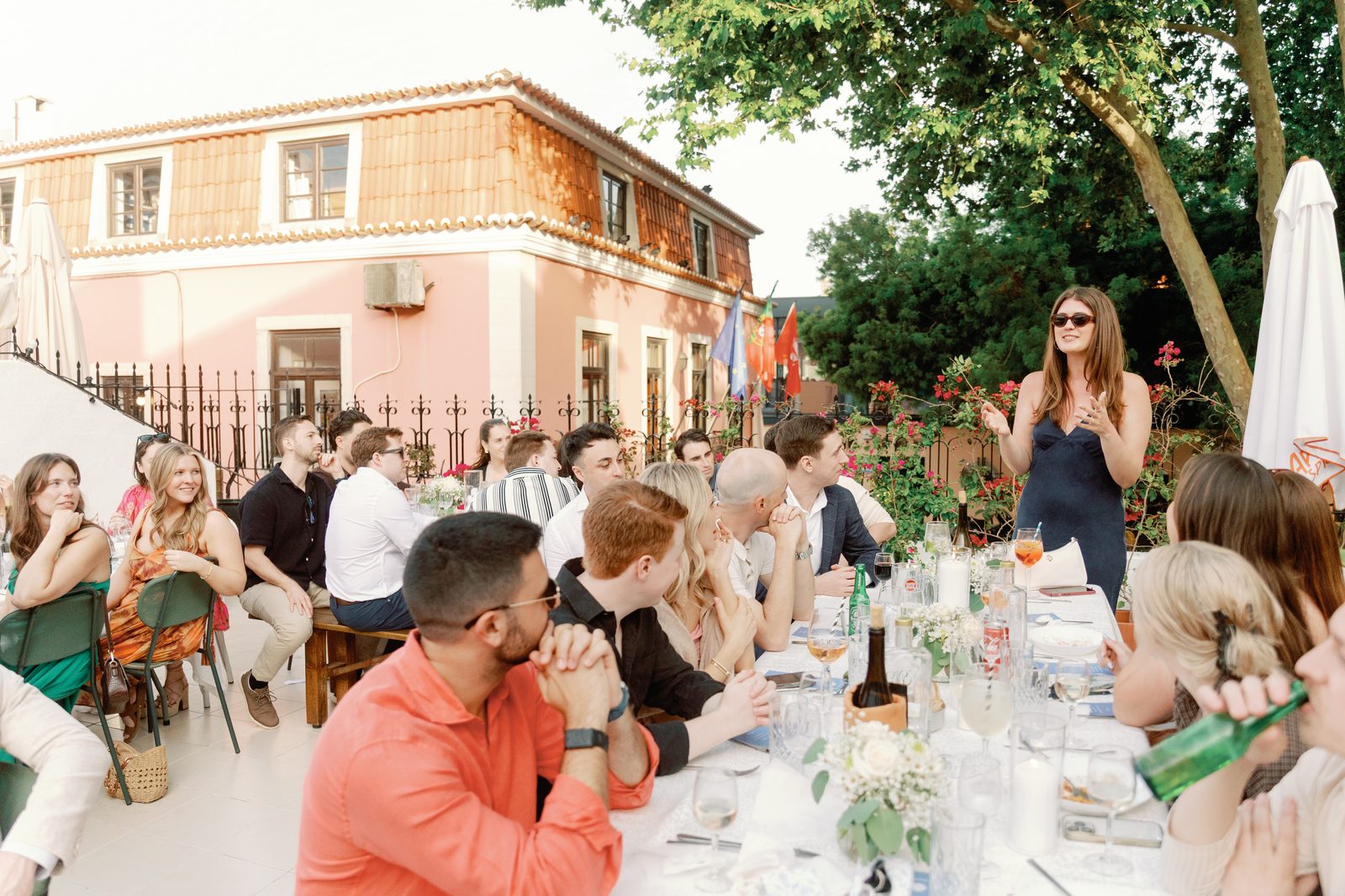Guest giving a toast speech at the dinner