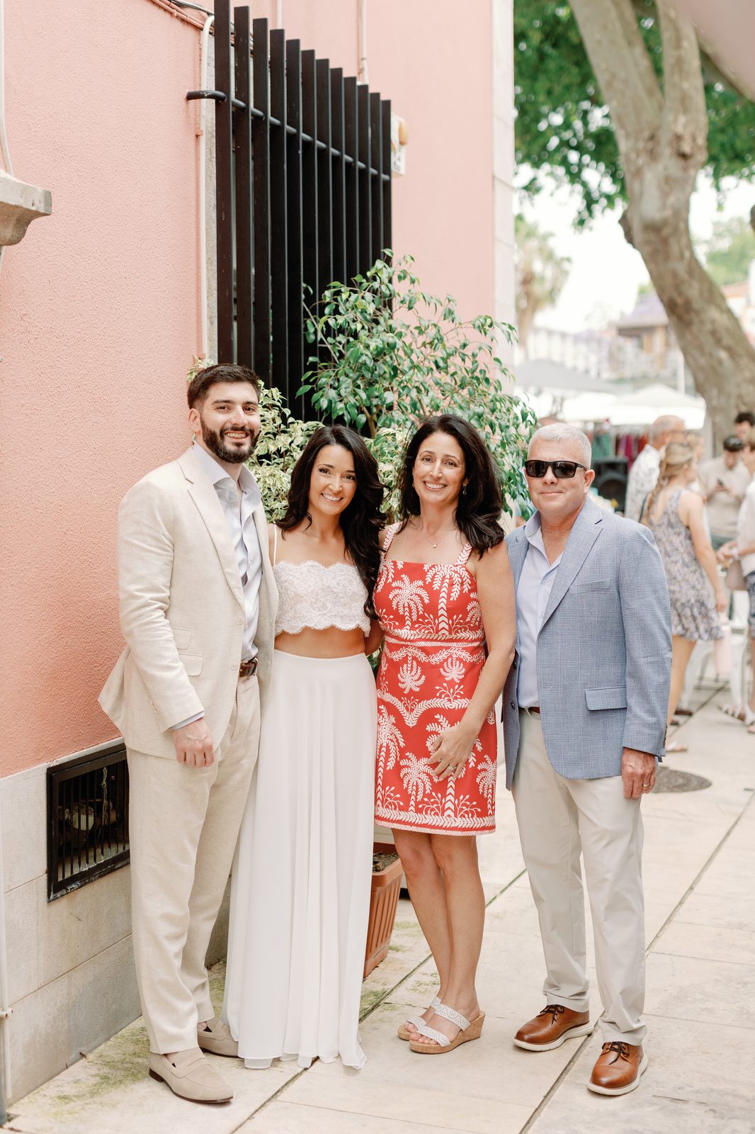 Family portrait outside the venue